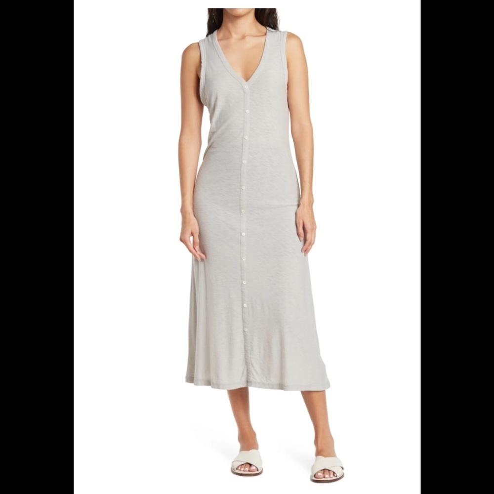 James Perse Cardigan Tank Dress in Aluminum Size 1